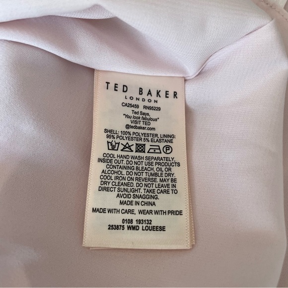 Ted Baker Puff Sleeve Faux Wrap Dress Babydoll Flowy Ted Size 5 = US 14 NWT - Picture 12 of 15